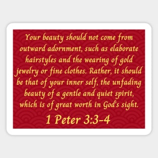 Bible Verse 1 Peter 3:3-4 Magnet